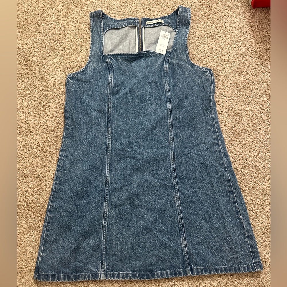 NWT Abercrombie & Fitch Blue Denim Mini Dress Size Large